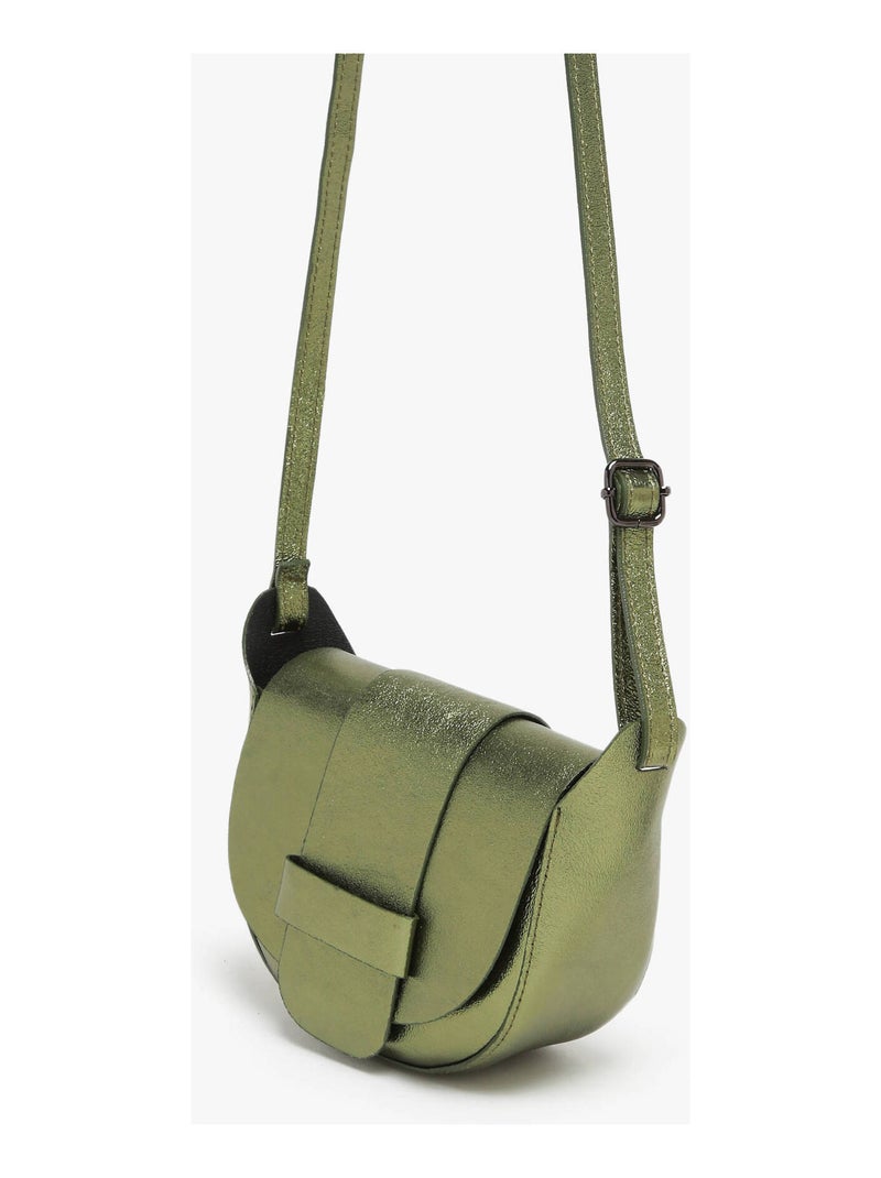 Sac Bandoulière Nine Cuir Milano Cuir De Vachette Vert pistache - Kiabi