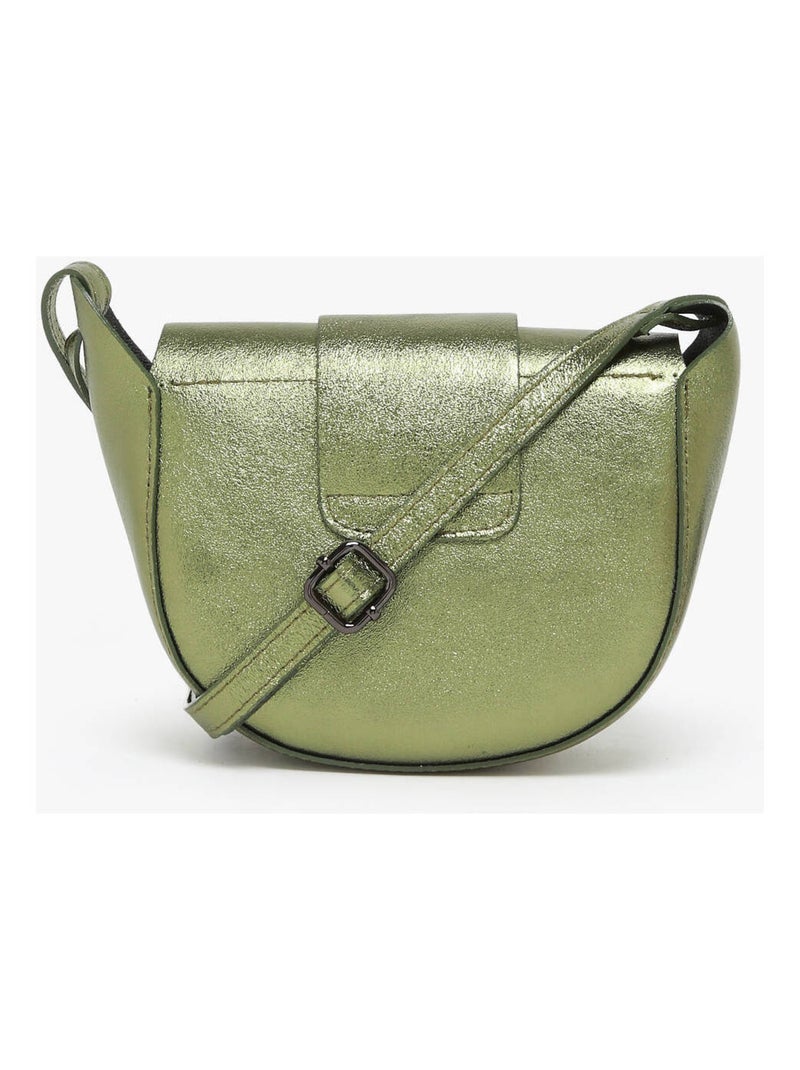 Sac Bandoulière Nine Cuir Milano Cuir De Vachette Vert pistache - Kiabi