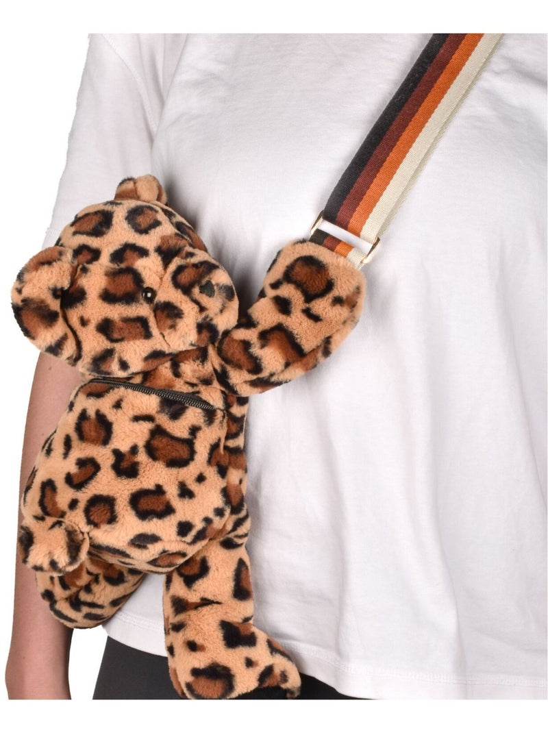 Sac bandoulière peluche Marron - Kiabi