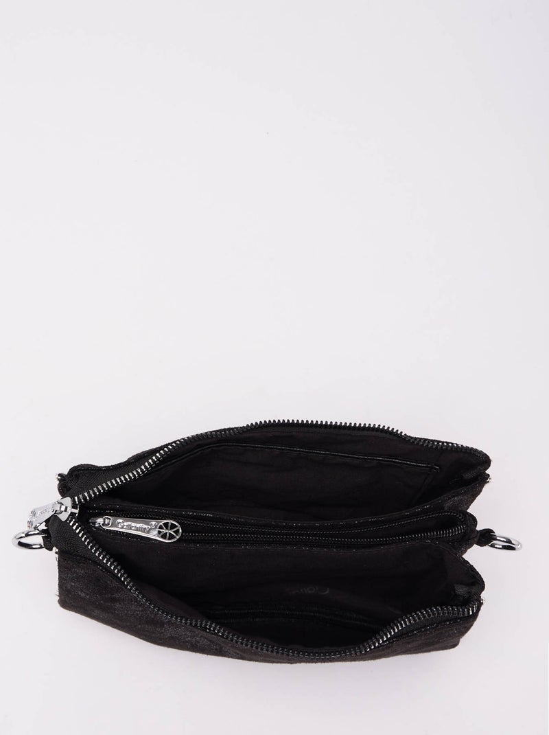Sac bandoulière perle gallantry toile enduite Noir - Kiabi