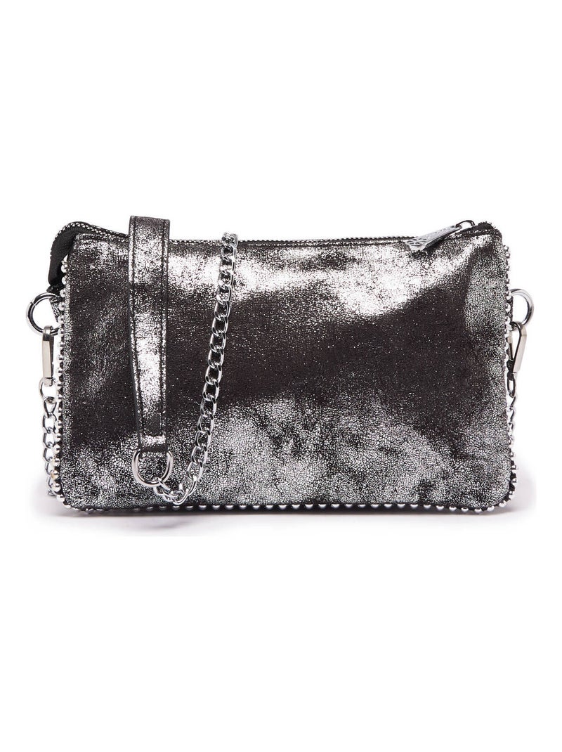 Sac Bandoulière Perle Miniprix Toile Enduite Argent - Kiabi