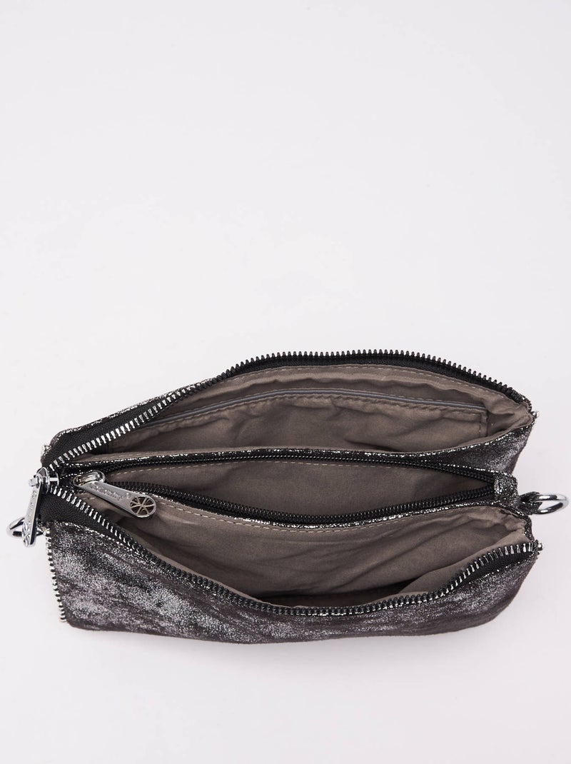 Sac Bandoulière Perle Miniprix Toile Enduite Argent - Kiabi