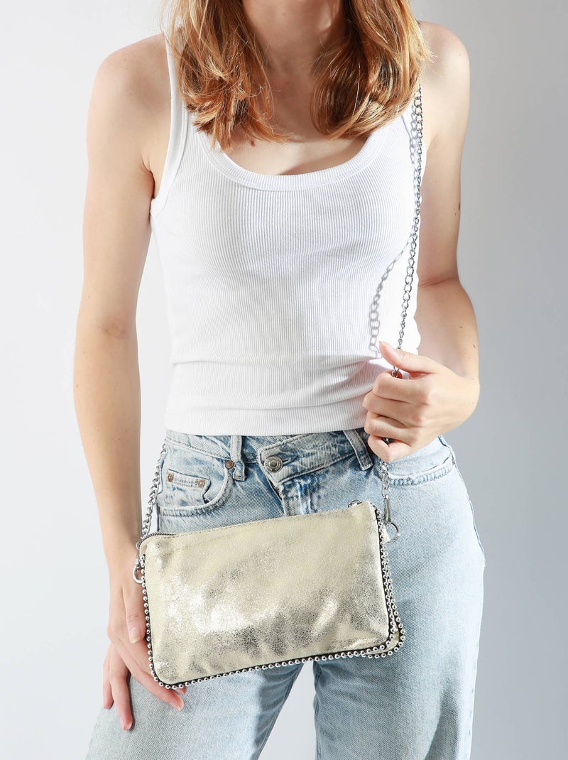 Sac Bandoulière Perle Miniprix Toile Enduite Gold - Kiabi