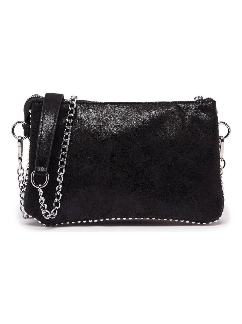 Sac Bandoulière Perle Miniprix Toile Enduite Noir - Kiabi