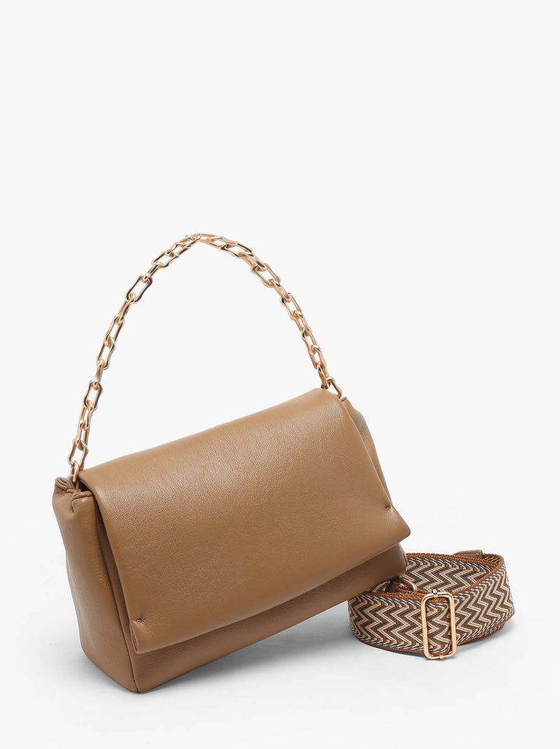 Sac Bandoulière Plum Torrow Toile Enduite Marron noisette - Kiabi