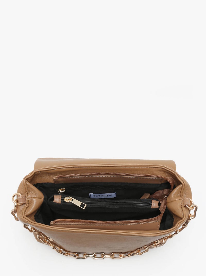 Sac Bandoulière Plum Torrow Toile Enduite Marron noisette - Kiabi