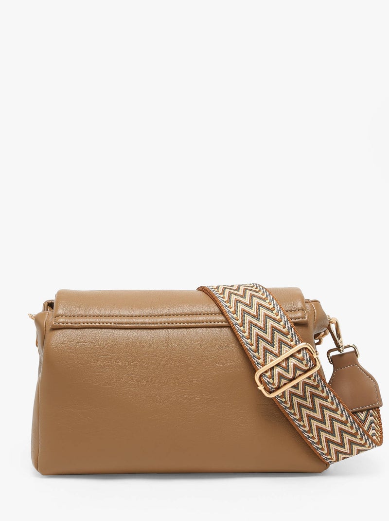 Sac Bandoulière Plum Torrow Toile Enduite Marron noisette - Kiabi