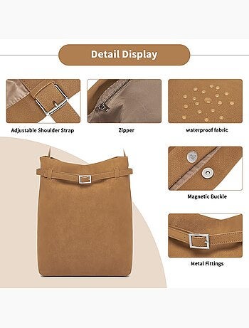 Sac bandoulière rigide waterproof multiples poches 28x12x39 cm - miss lulu