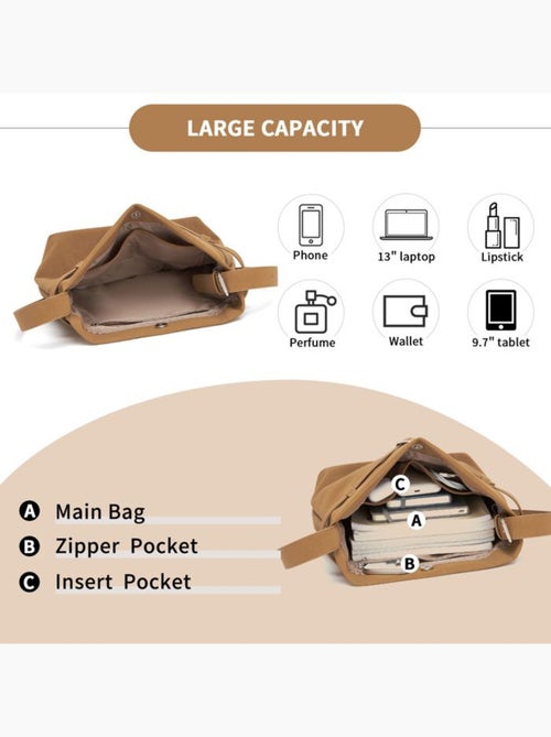 Sac bandoulière rigide waterproof multiples poches 28x12x39 cm - miss lulu - Kiabi Sac bandoulière rigide waterproof multiples poches 28x12x39 cm - miss lulu - Kiabi