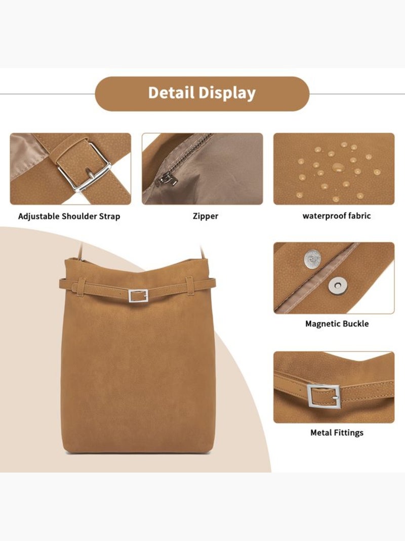 Sac bandoulière rigide waterproof multiples poches 28x12x39 cm - miss lulu Marron - Kiabi
