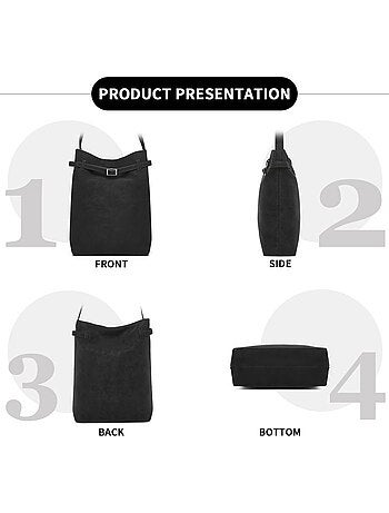 Sac bandoulière rigide waterproof multiples poches 28x12x39 cm - miss lulu