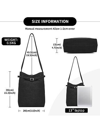 Sac bandoulière rigide waterproof multiples poches 28x12x39 cm - miss lulu