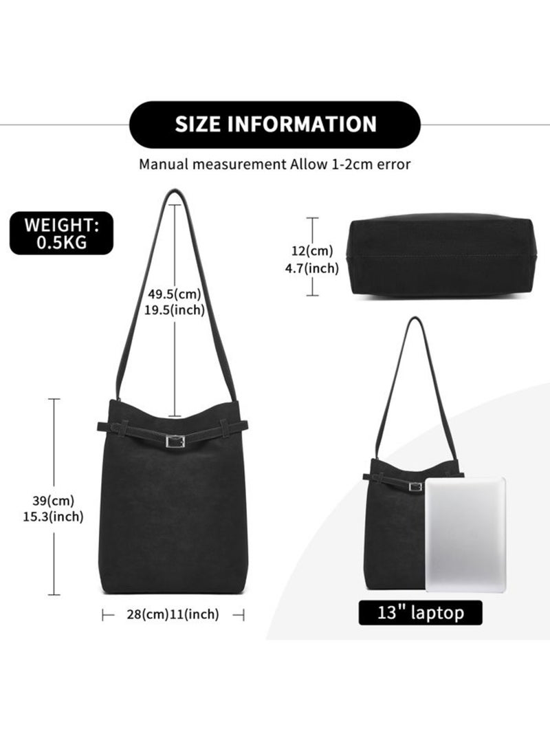 Sac bandoulière rigide waterproof multiples poches 28x12x39 cm - miss lulu Noir - Kiabi