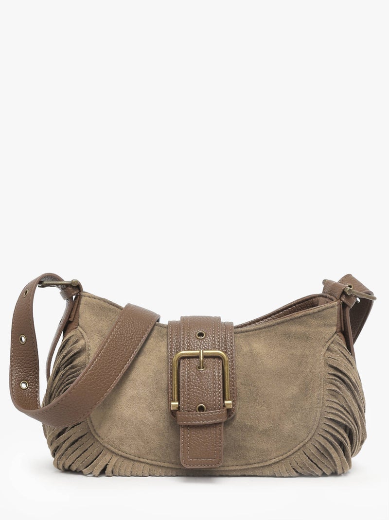 Sac Bandoulière Rodeo Miniprix Toile Enduite Taupe - Kiabi