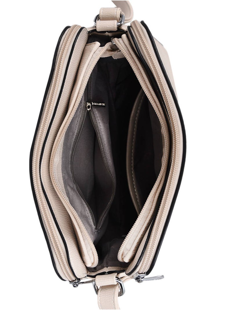 Sac Bandoulière Sable Miniprix Toile Enduite Beige - Kiabi