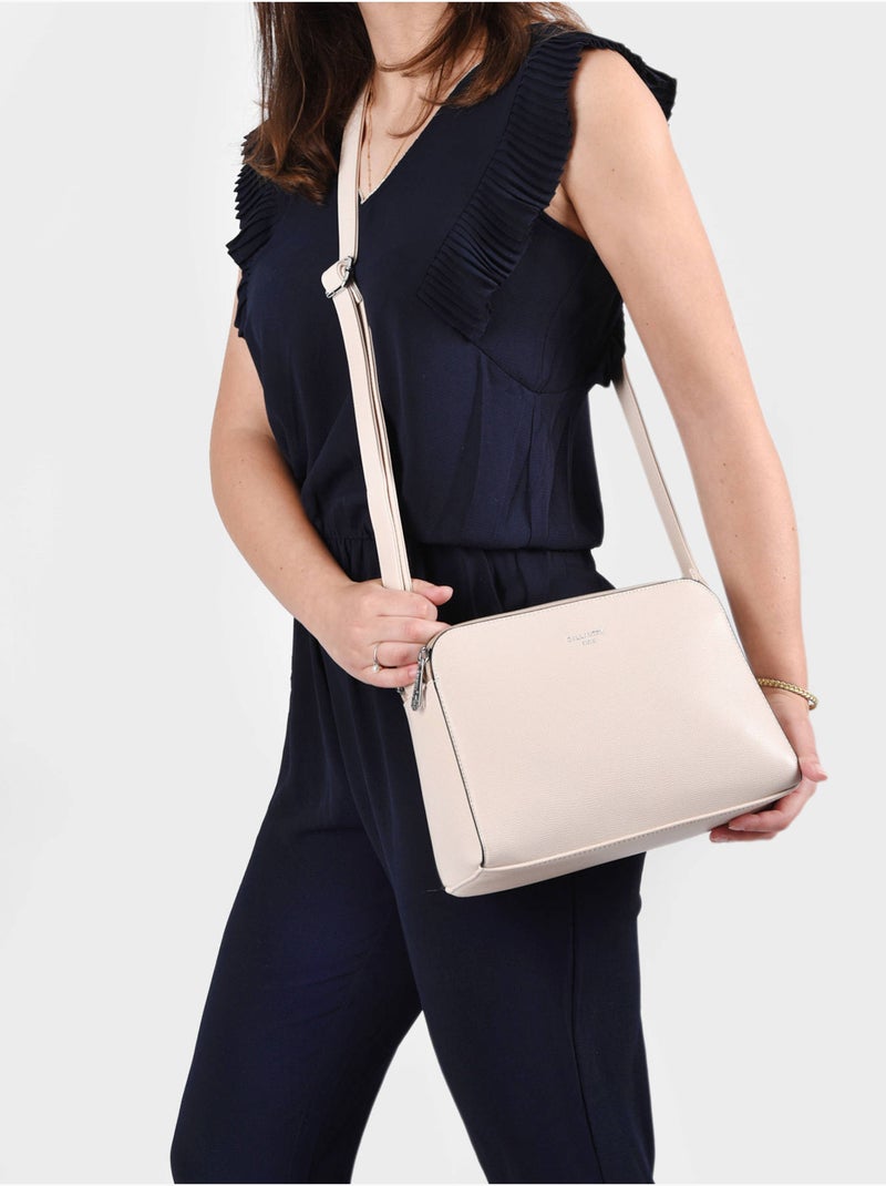 Sac Bandoulière Sable Miniprix Toile Enduite Beige - Kiabi