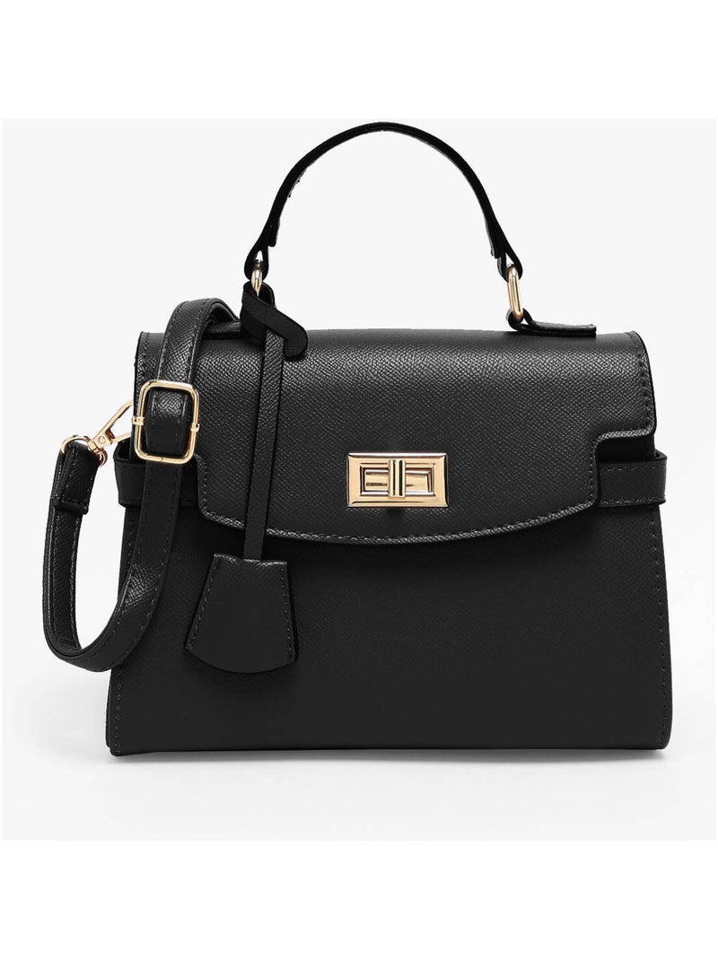 Sac Bandoulière Saffiano Miniprix Toile Enduite Noir - Kiabi