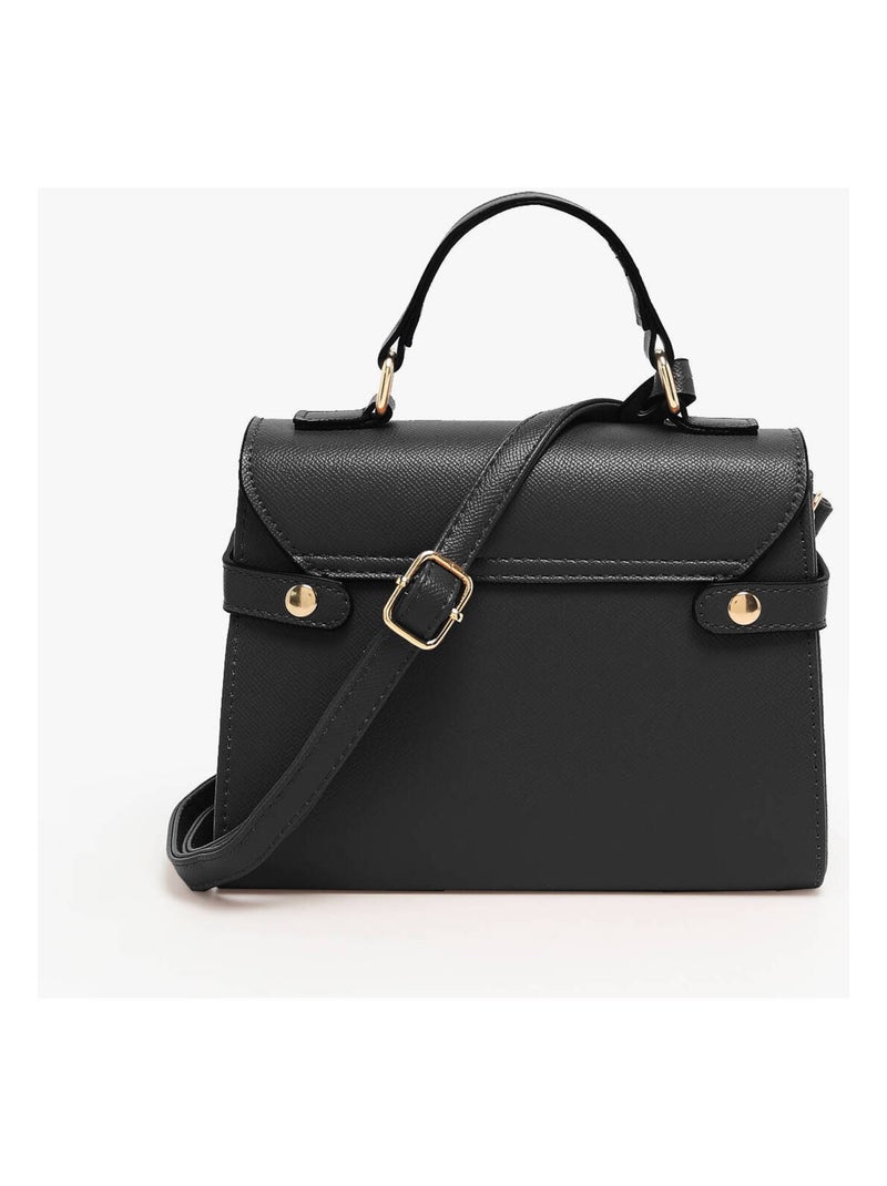 Sac Bandoulière Saffiano Miniprix Toile Enduite Noir - Kiabi