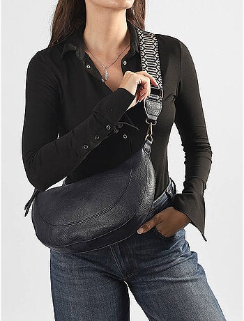 Sac bandoulière sangle mandoline toile enduite
