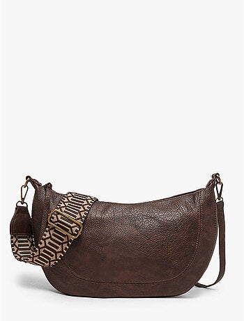 Sac bandoulière sangle mandoline toile enduite