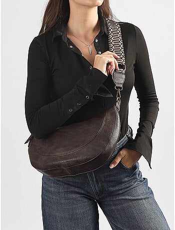 Sac bandoulière sangle mandoline toile enduite