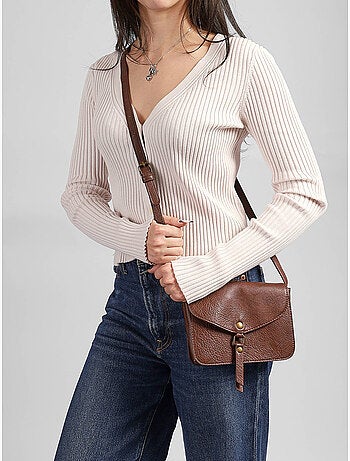 Sac bandoulière sangle mandoline toile enduite
