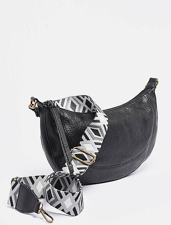 Sac bandoulière sangle mandoline toile enduite