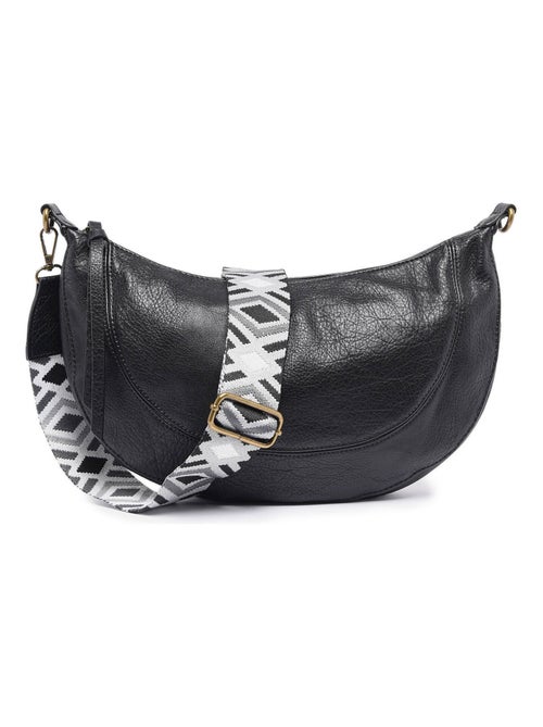 Sac bandoulière sangle mandoline toile enduite - Kiabi