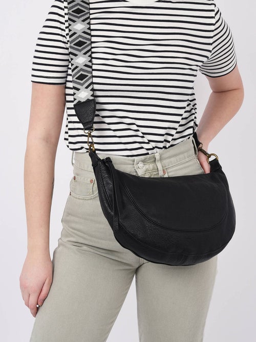 Sac bandoulière sangle mandoline toile enduite - Kiabi