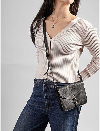 Sac bandoulière sangle mandoline toile enduite