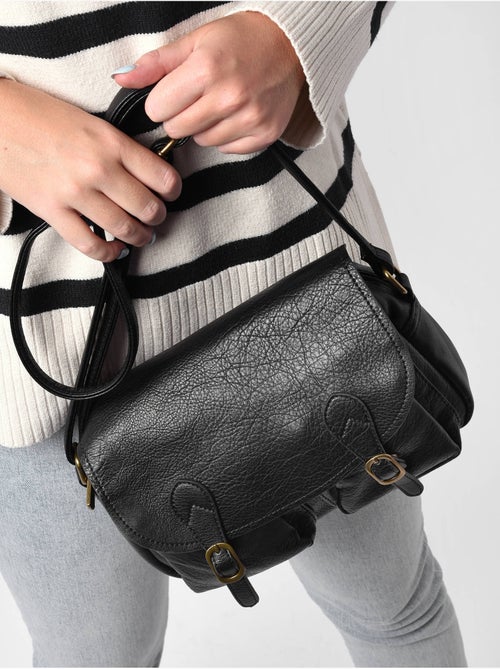 Sac bandoulière sangle mandoline toile enduite - Kiabi