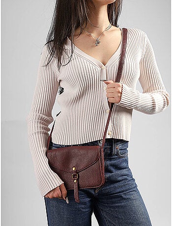 Sac bandoulière sangle mandoline toile enduite