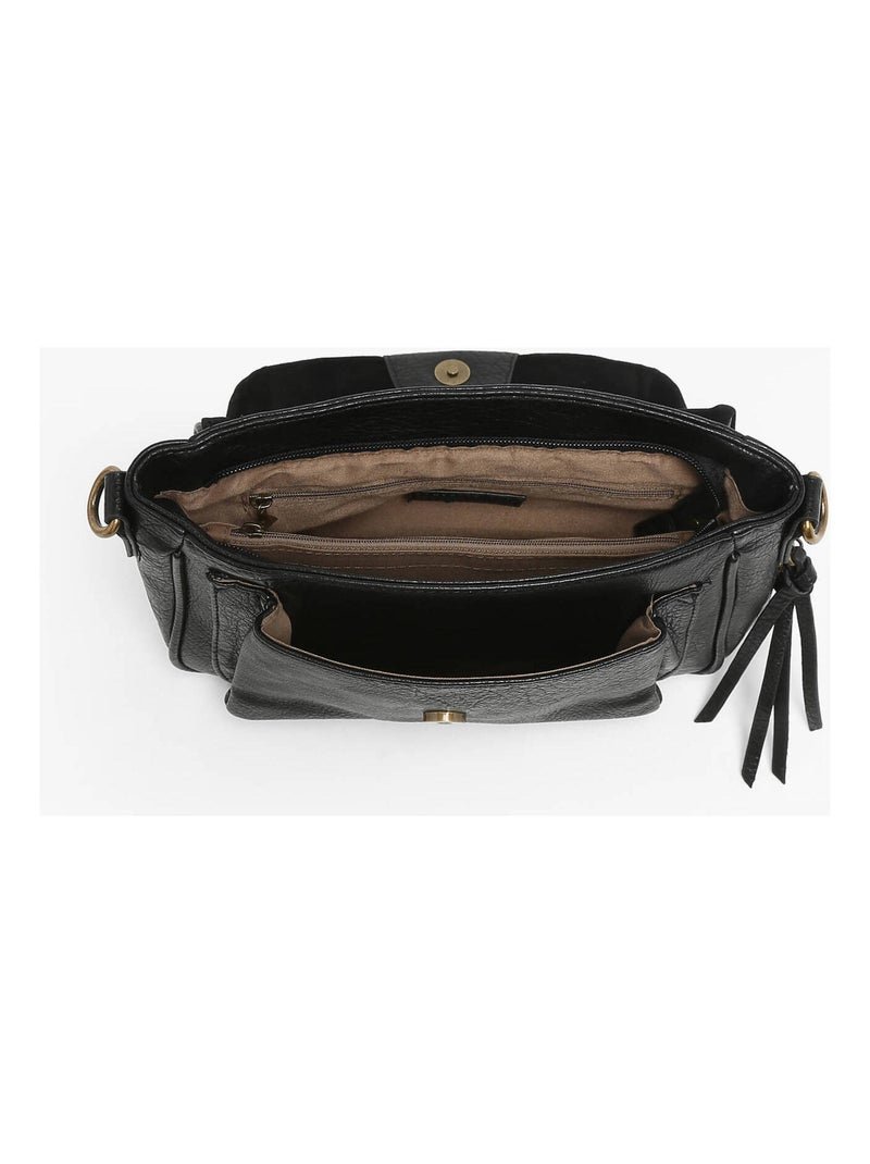 Sac Bandoulière Sangle Miniprix Toile Enduite Noir - Kiabi