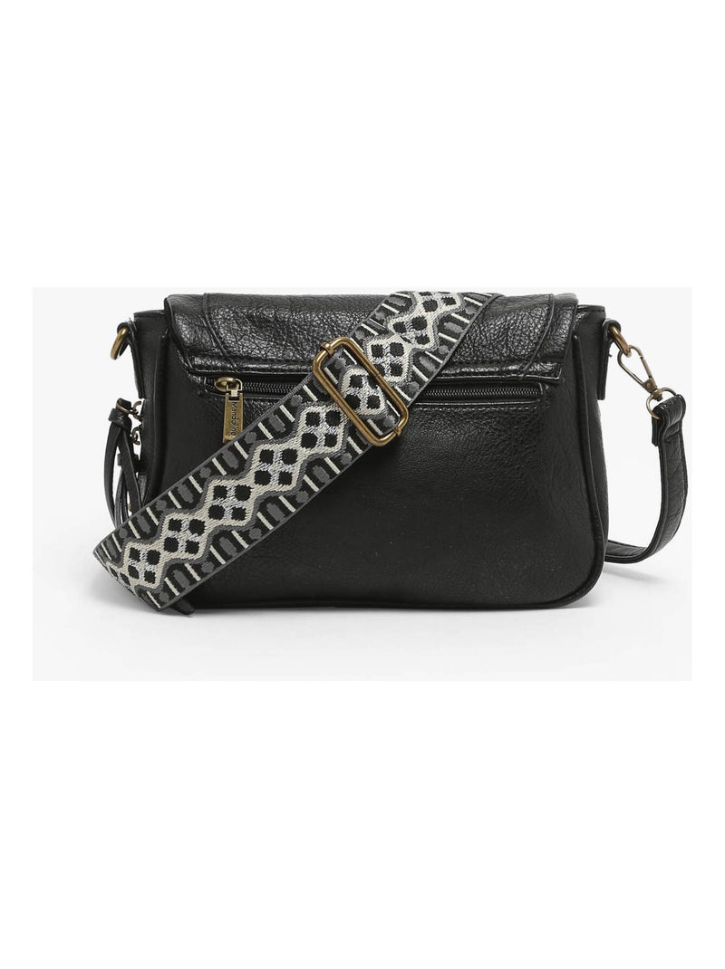 Sac Bandoulière Sangle Miniprix Toile Enduite Noir - Kiabi