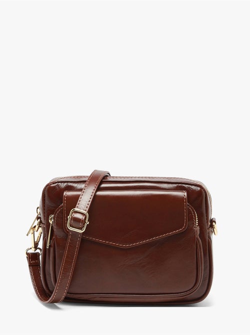 Sac bandoulière shiny sauvage cuir milano cuir de vachette - Kiabi Sac bandoulière shiny sauvage cuir milano cuir de vachette - Kiabi