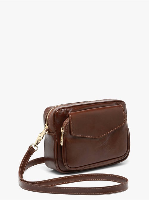 Sac bandoulière shiny sauvage cuir milano cuir de vachette - Kiabi Sac bandoulière shiny sauvage cuir milano cuir de vachette - Kiabi