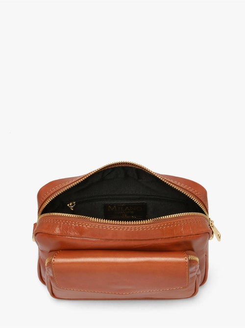 Sac bandoulière shiny sauvage cuir milano cuir de vachette - Kiabi Sac bandoulière shiny sauvage cuir milano cuir de vachette - Kiabi