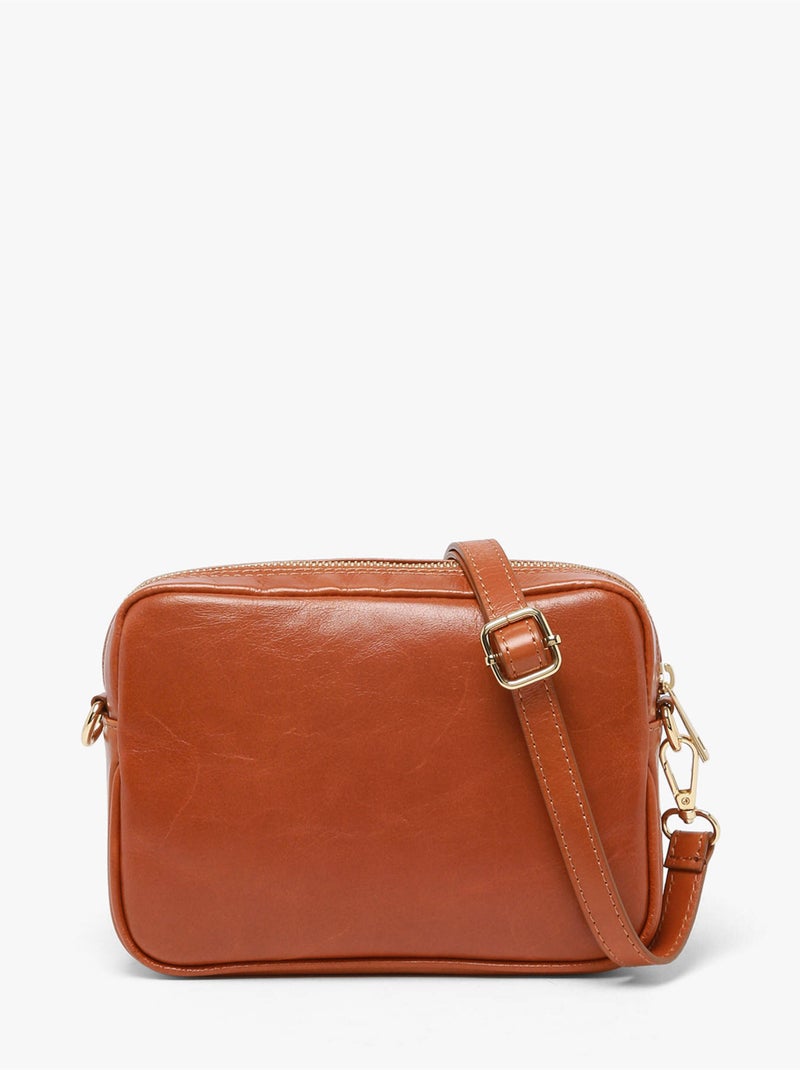 Sac bandoulière shiny sauvage cuir milano cuir de vachette Marron tabac - Kiabi