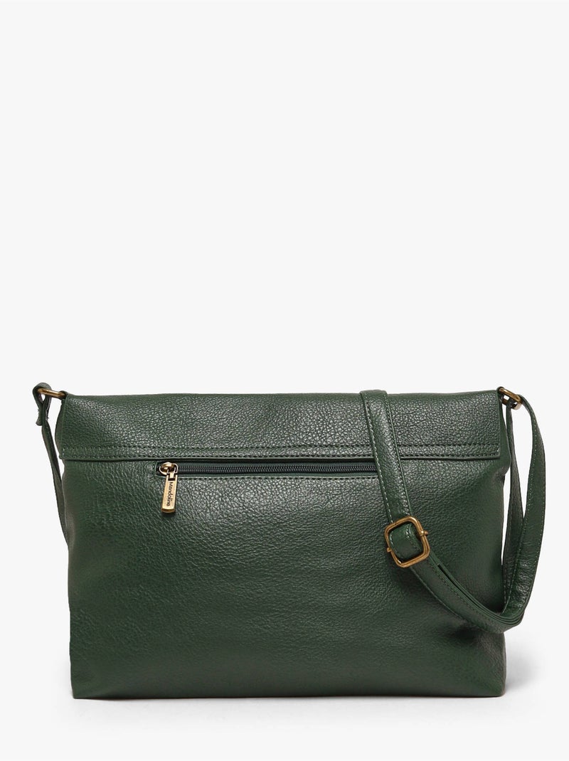 Sac bandoulière soft mandoline toile enduite Blanc Vert - Kiabi