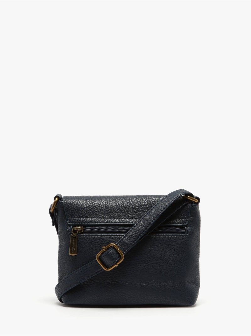 Sac bandoulière soft mandoline toile enduite Bleu Bleu Noir - Kiabi