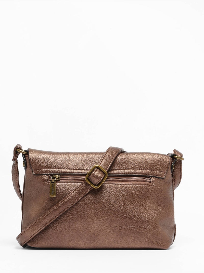 Sac bandoulière soft mandoline toile enduite Cuivre - Kiabi