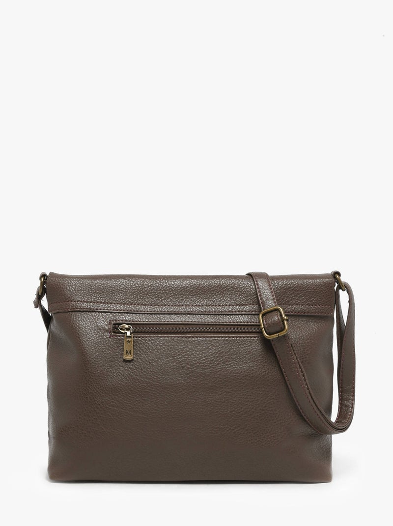 Sac bandoulière soft mandoline toile enduite Marron caramel - Kiabi