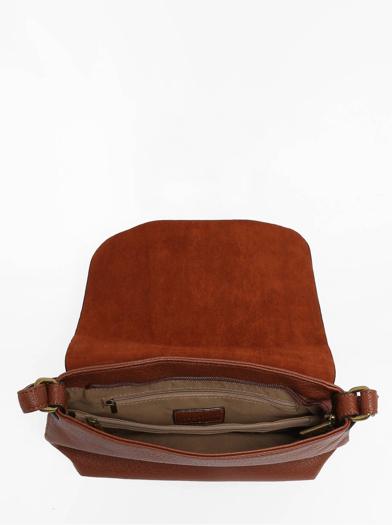 Sac bandoulière soft mandoline toile enduite Marron - Kiabi