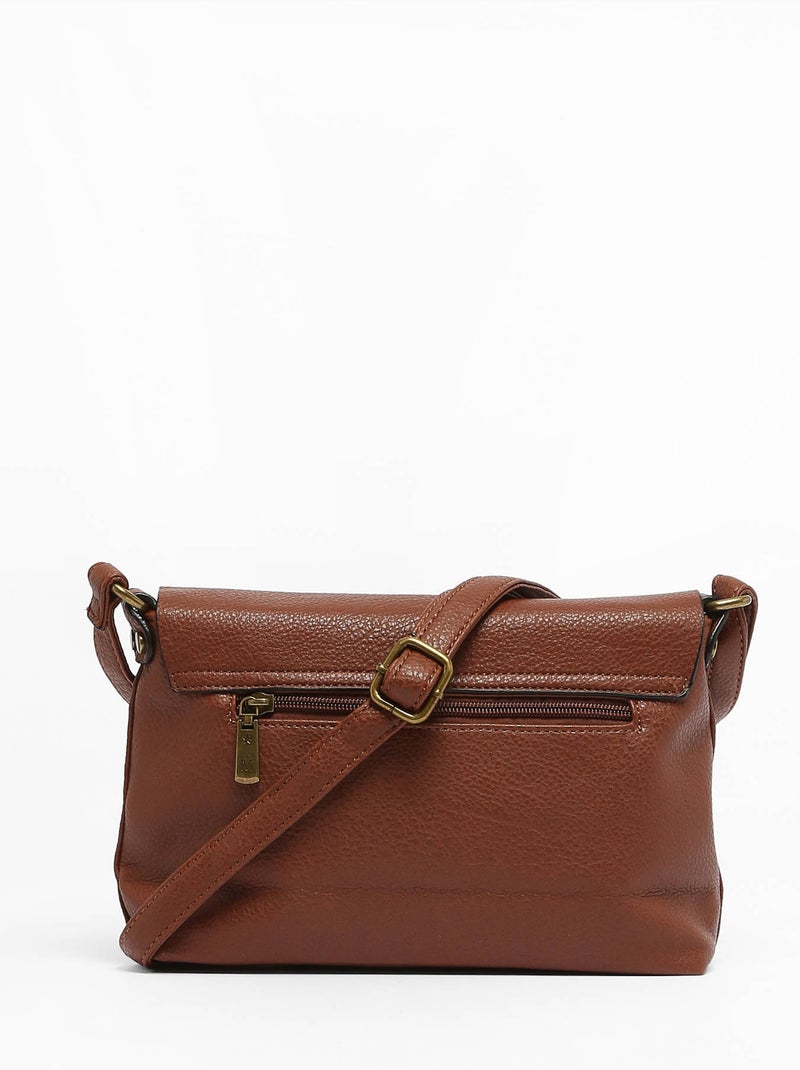 Sac bandoulière soft mandoline toile enduite Marron - Kiabi