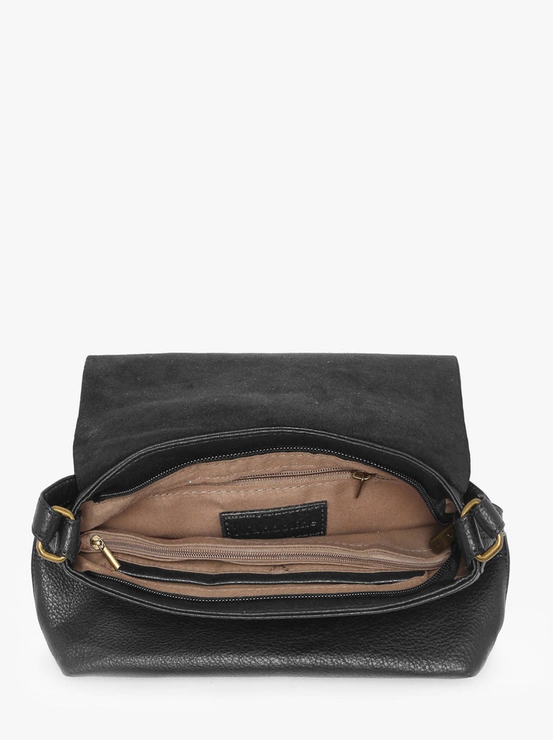 Sac bandoulière soft mandoline toile enduite Noir - Kiabi