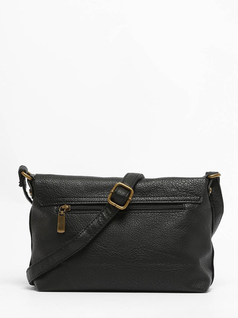 Sac bandoulière soft mandoline toile enduite Noir - Kiabi
