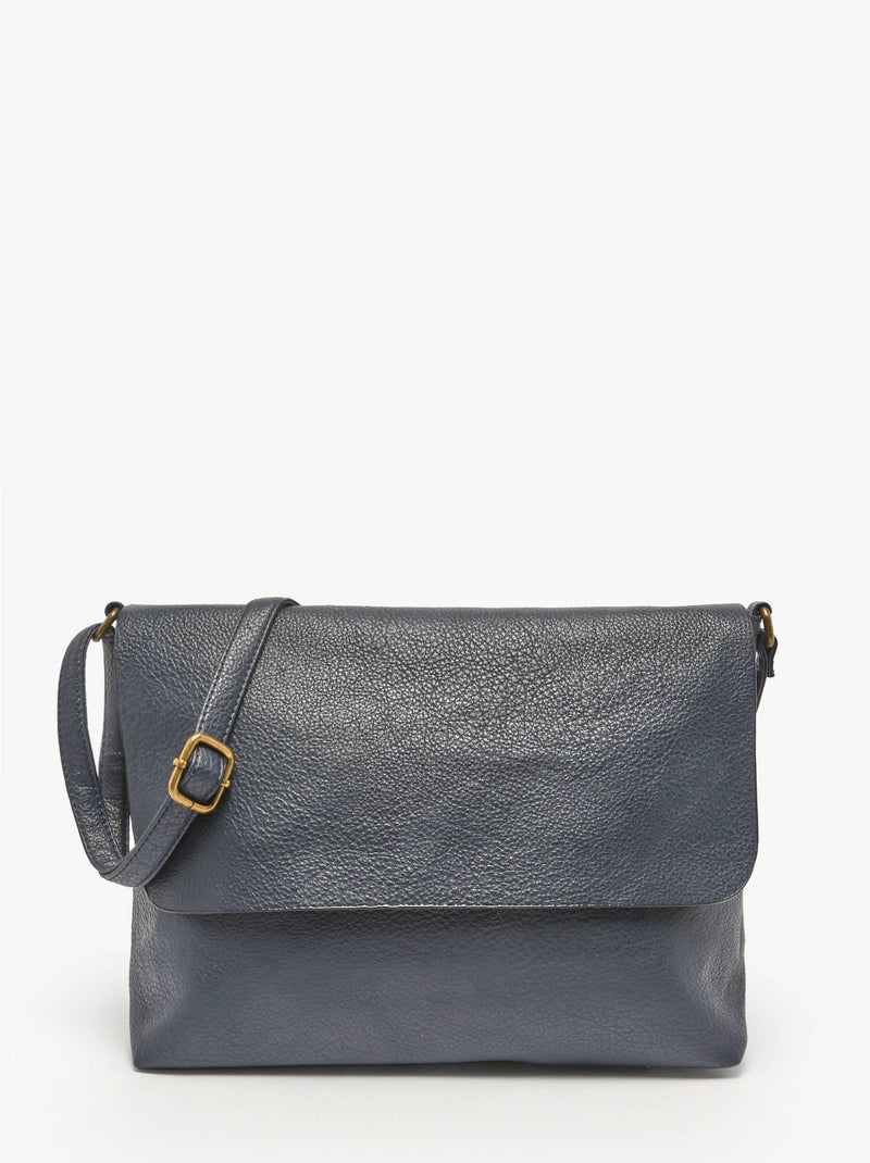 Sac Bandoulière Soft Miniprix Toile Enduite Bleu Bleu Noir - Kiabi