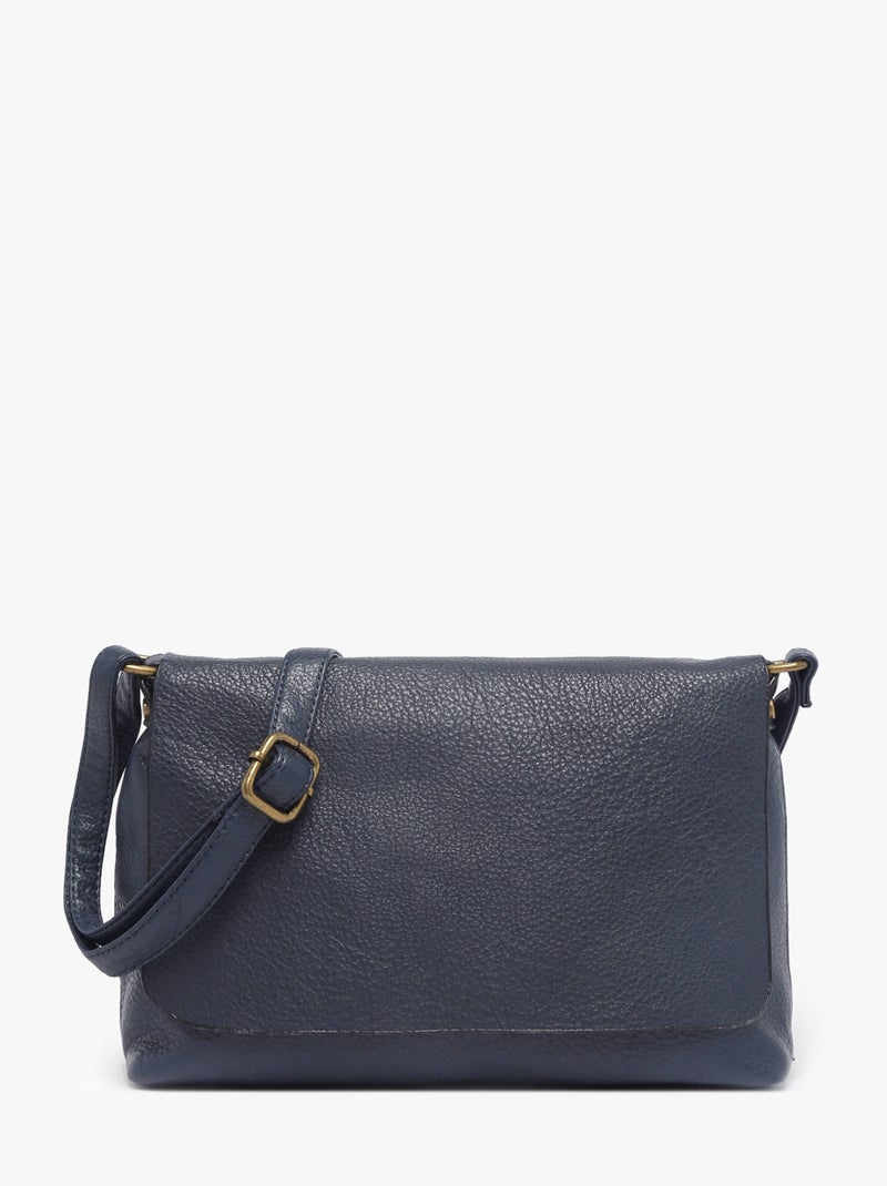 Sac Bandoulière Soft Miniprix Toile Enduite Bleu Bleu Noir - Kiabi