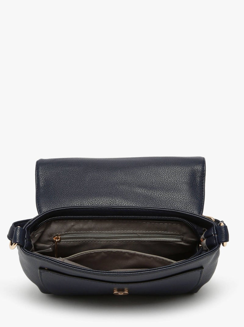 Sac Bandoulière Soft Miniprix Toile Enduite Bleu Noir - Kiabi