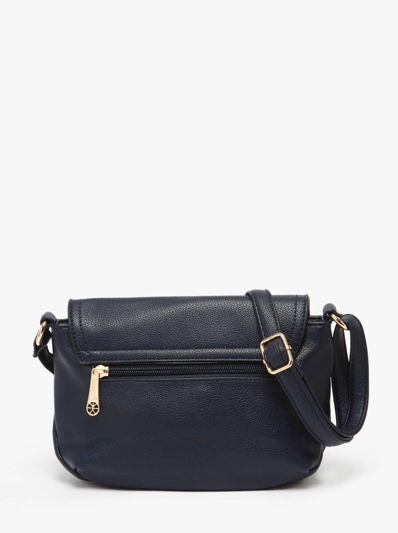 Sac Bandoulière Soft Miniprix Toile Enduite Bleu Noir - Kiabi